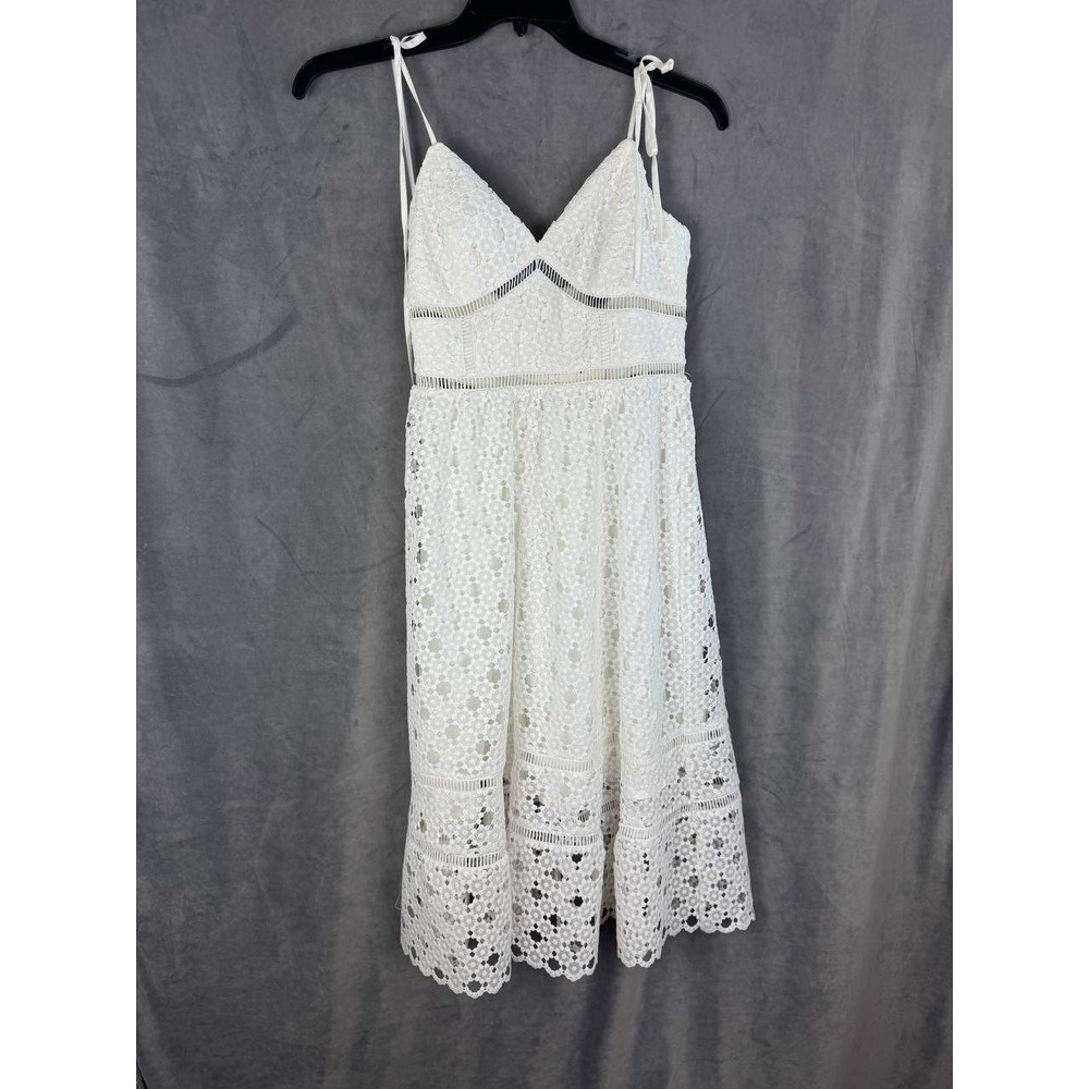 Bardot Louisiana Lace Dress Size 4 XS Ivory‎ Floral Midi Cocktail Bridal NOS
